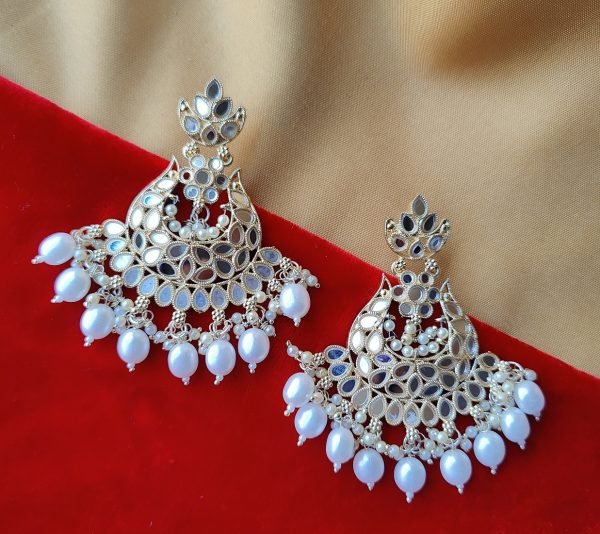 Royal Pearl Drop Chandbali Earrings