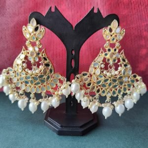 Emerald Touch Pearl Chandbali Earrings