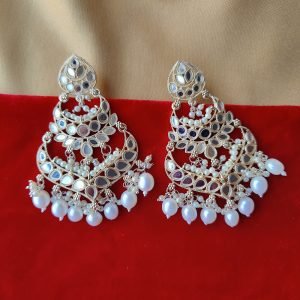 Classic Pearl Drop Layered Chandbali Earrings