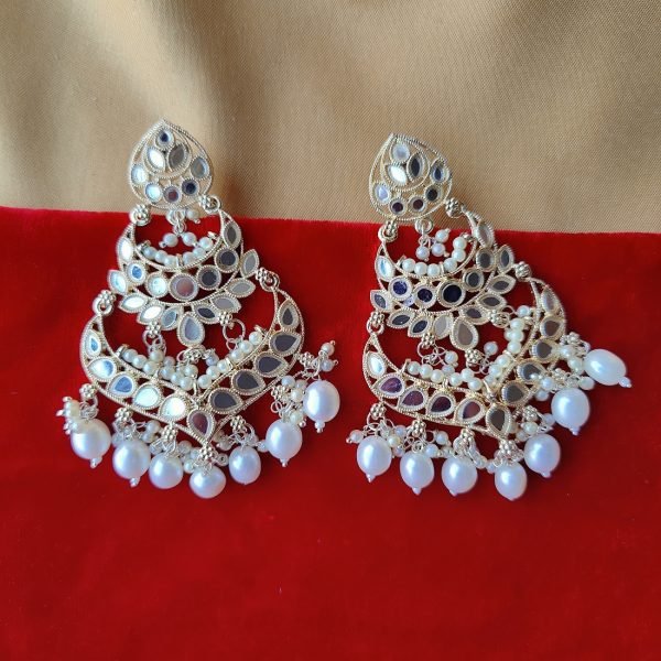Classic Pearl Drop Layered Chandbali Earrings