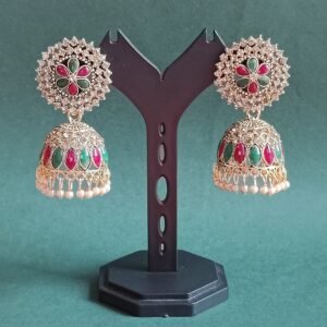 Elegant Stone-Studded Jhumka Earrings