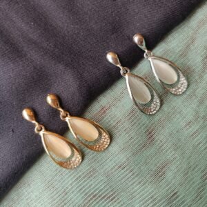 Elegant Teardrop Dangling Earrings (Gold & Silver Finish)