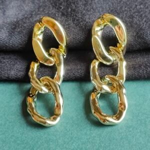 Gold-Plated Chunky Chain Link Earrings for Women