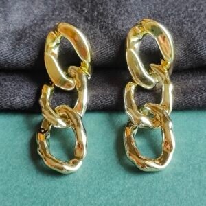Gold Chunky Chain Link Drop Earrings for Women