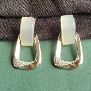 Gold-Tone Geometric Drop Earrings for Women