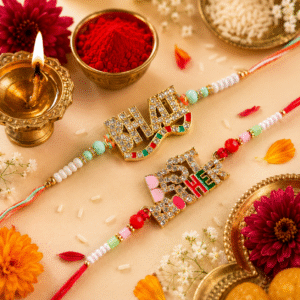Bhai Bhaiya Designer Rakhi Combo for Brother with Roli & Chawal Pack