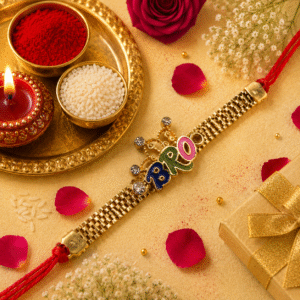BRO Crown Bracelet Style Rakhi with Roli & Chawal