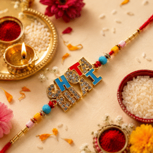 Colorful Chota Bhai Designer Rakhi with Roli & Chawal Pack